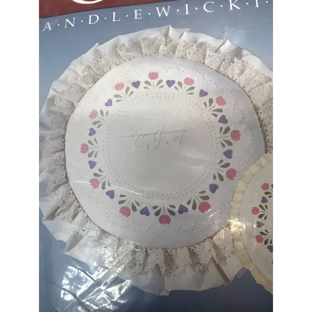 Candlewicking Kit Country Tulips Round Pillow 16" Cotton/Polyester Natural Musli